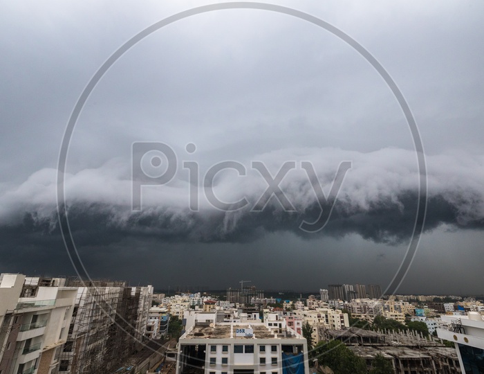 Dark Clouds  around Hyderabad city