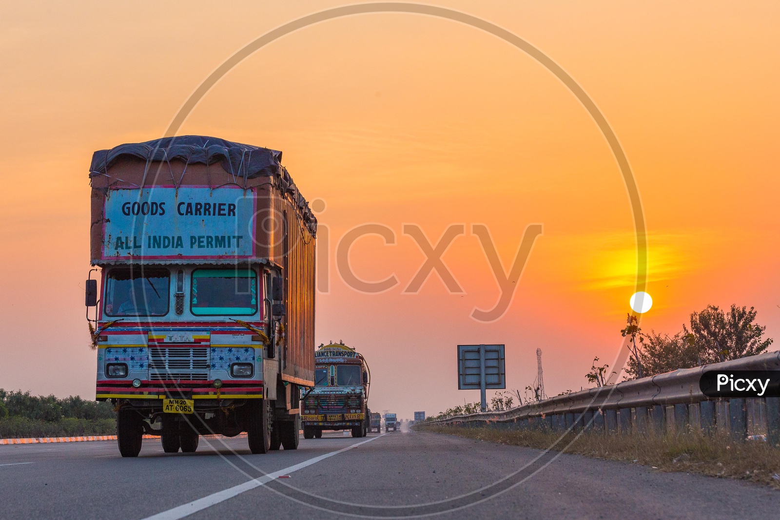 Transport Lorries on Highway
