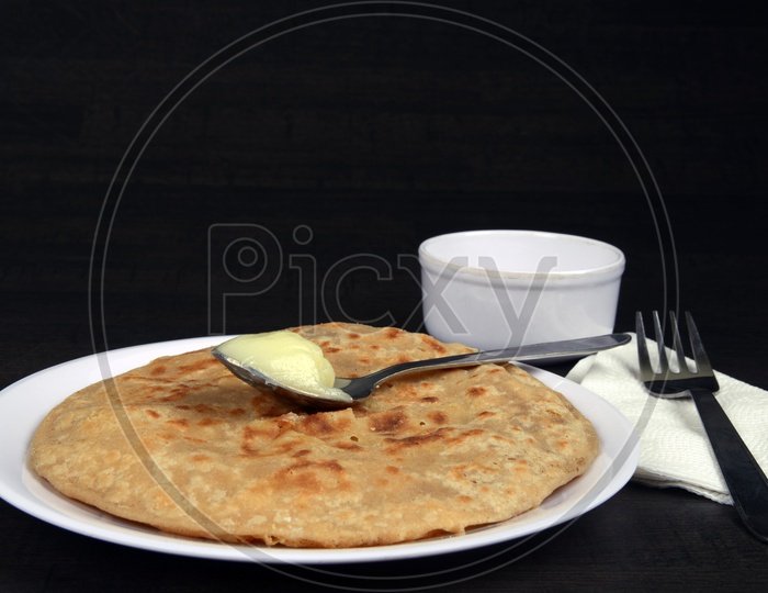 Puran poli with pure ghee, a Maharashtrian popular food