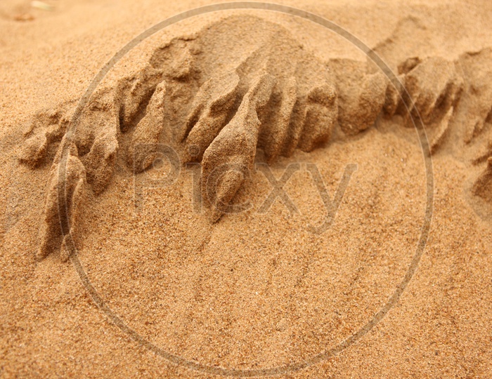 Abstract Sand Texture In a Beach