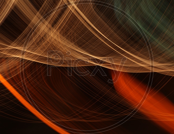 Abstract of colorful blurred light trail pattern with black background