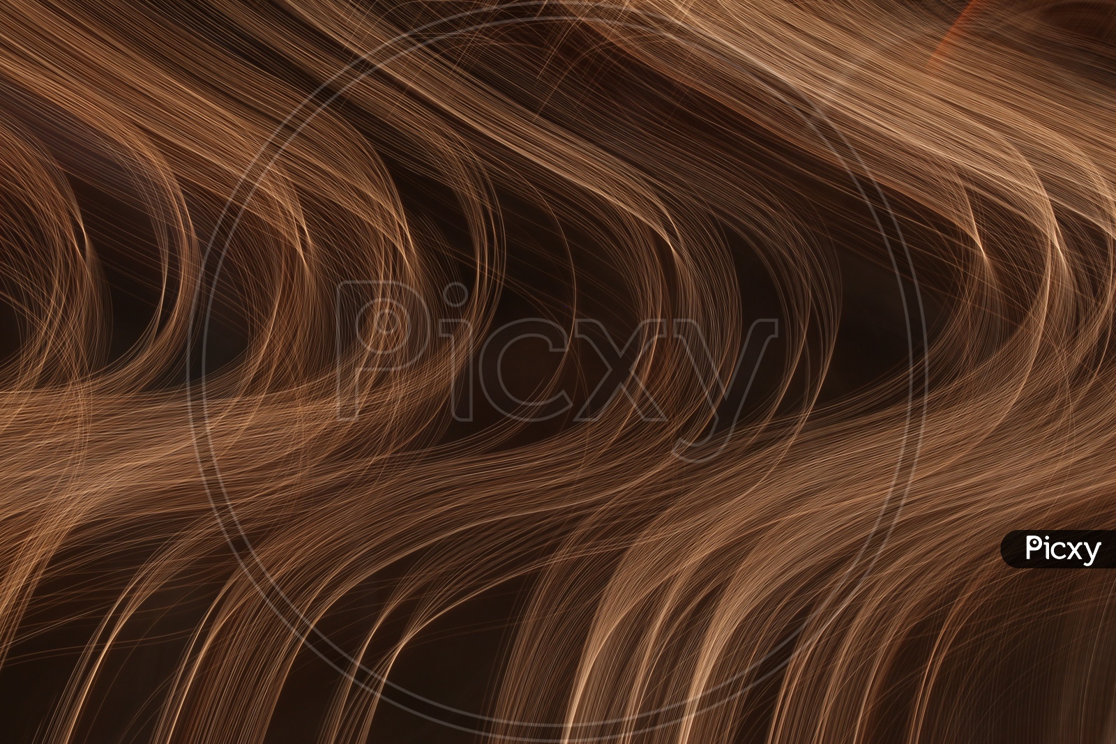 Abstract of blurred light trail wavy pattern with black background