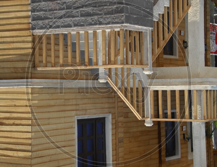 Wooden Staircase of a house