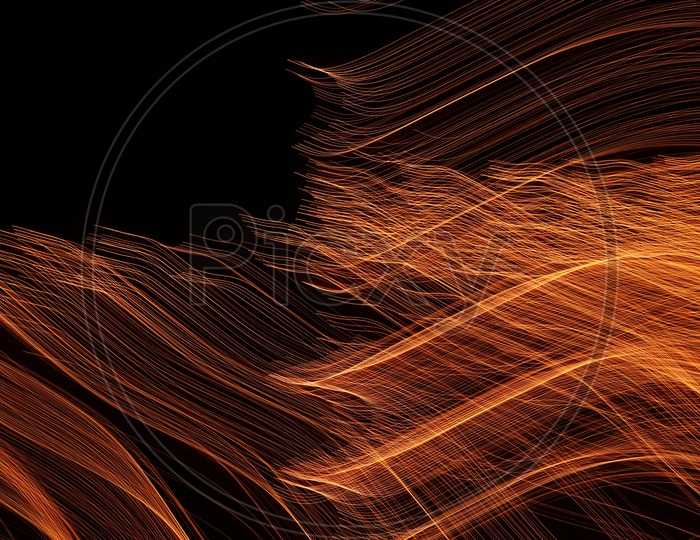 Abstract light trail pattern lines with black background