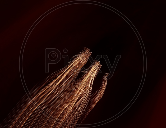 Abstract of light trail pattern with black background