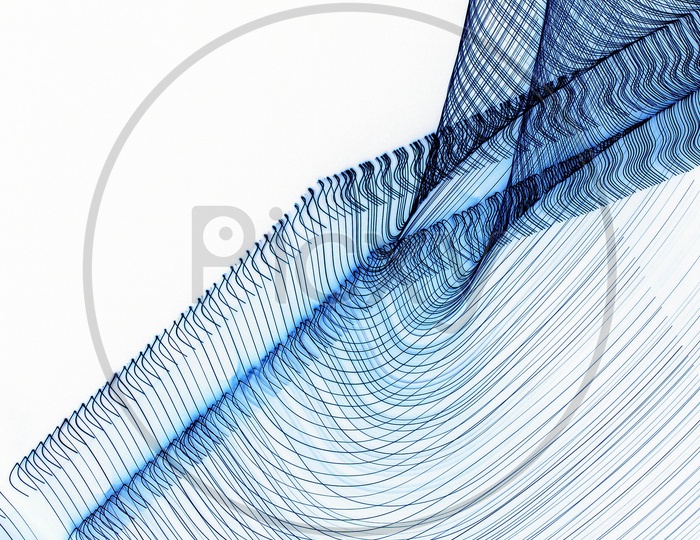 Abstract of blue lines pattern in white background