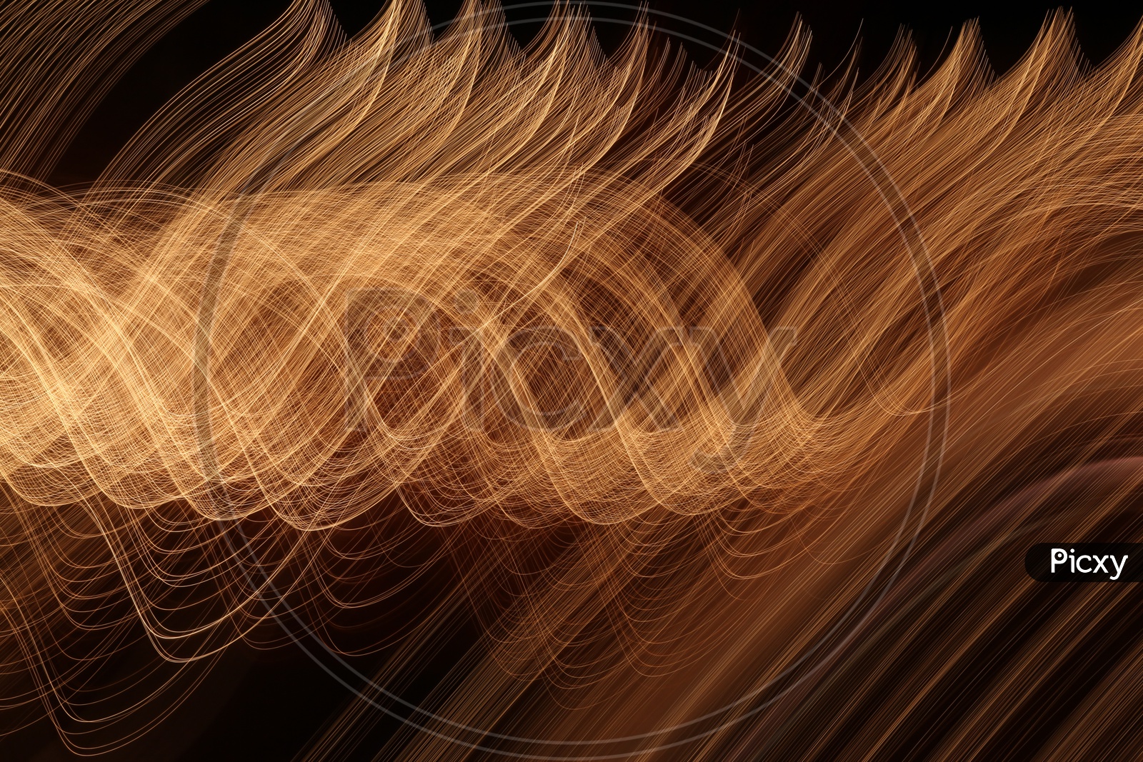 Abstract of light trail wavy pattern with black background