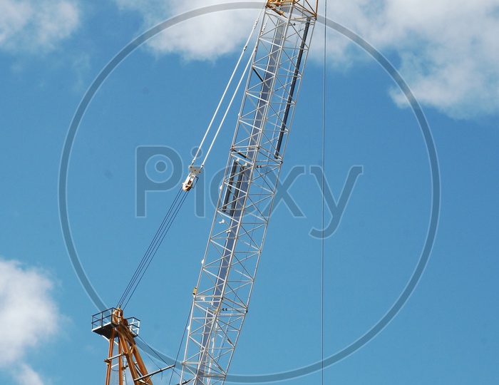 Tower Crane with blue sky in background