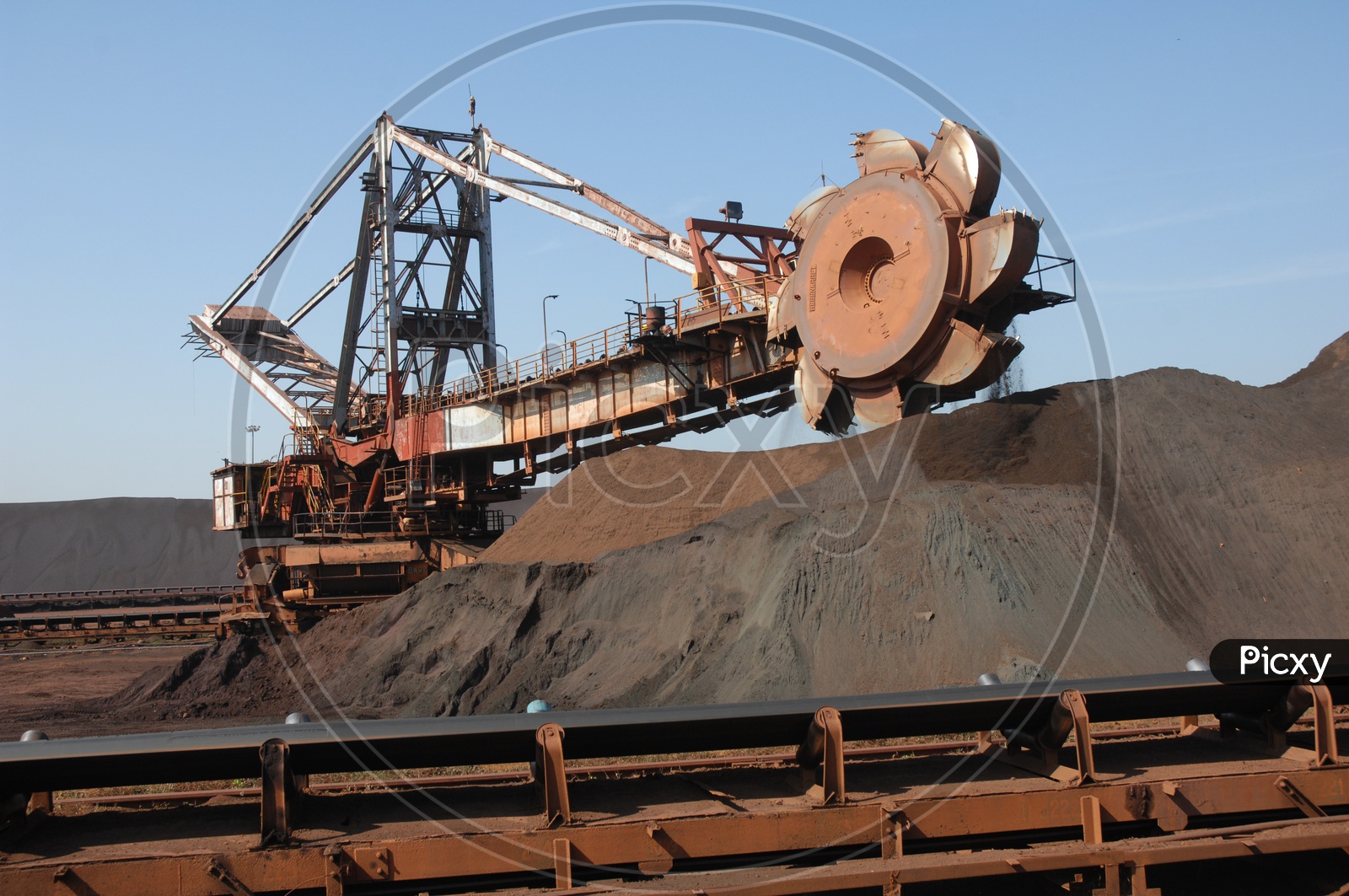 Crane working in Iron ore Mining