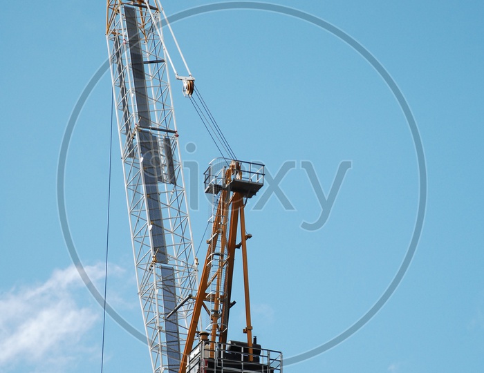 Tower Crane with blue sky in background