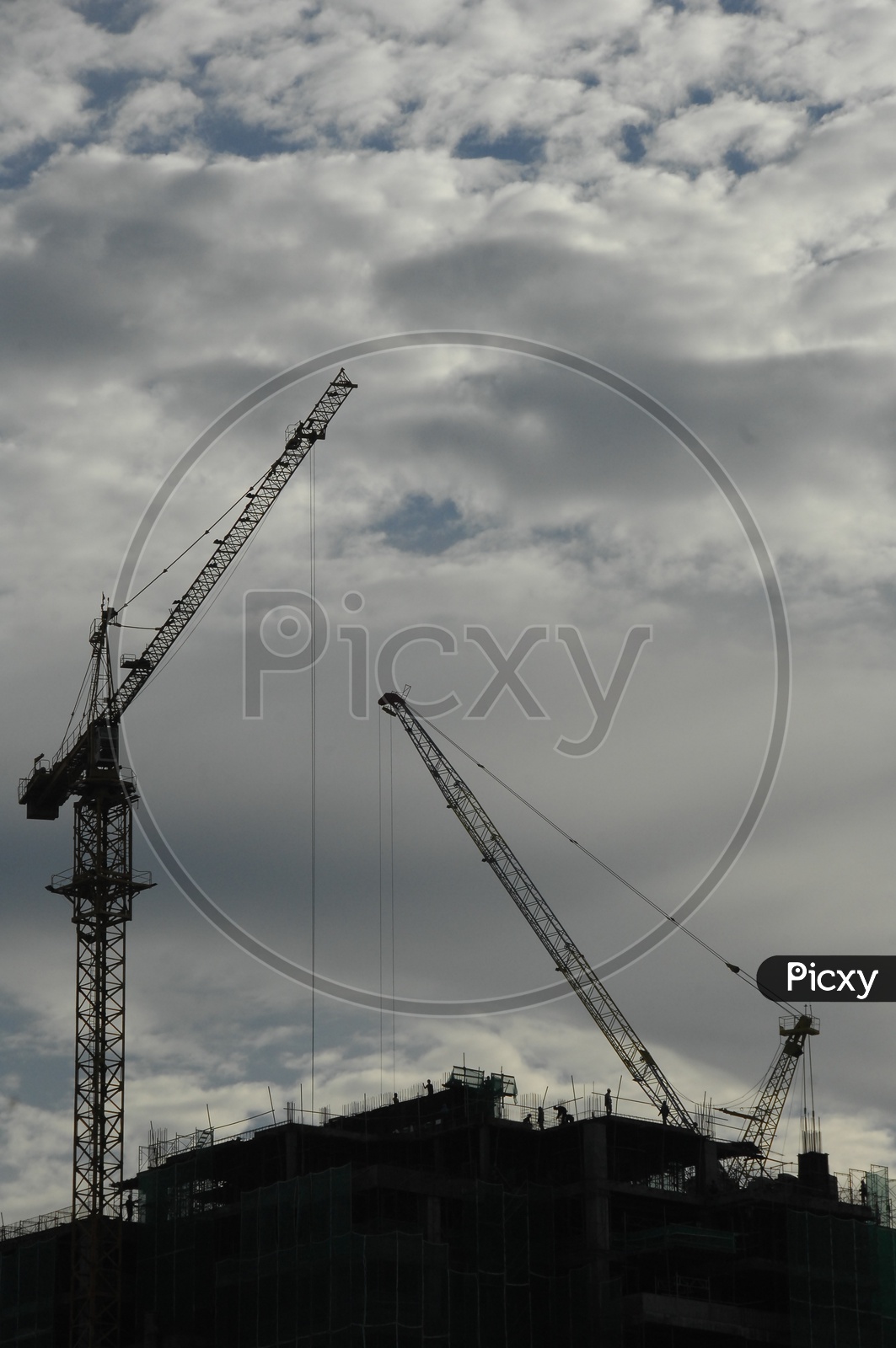 Tower Crane at a Construction of a building