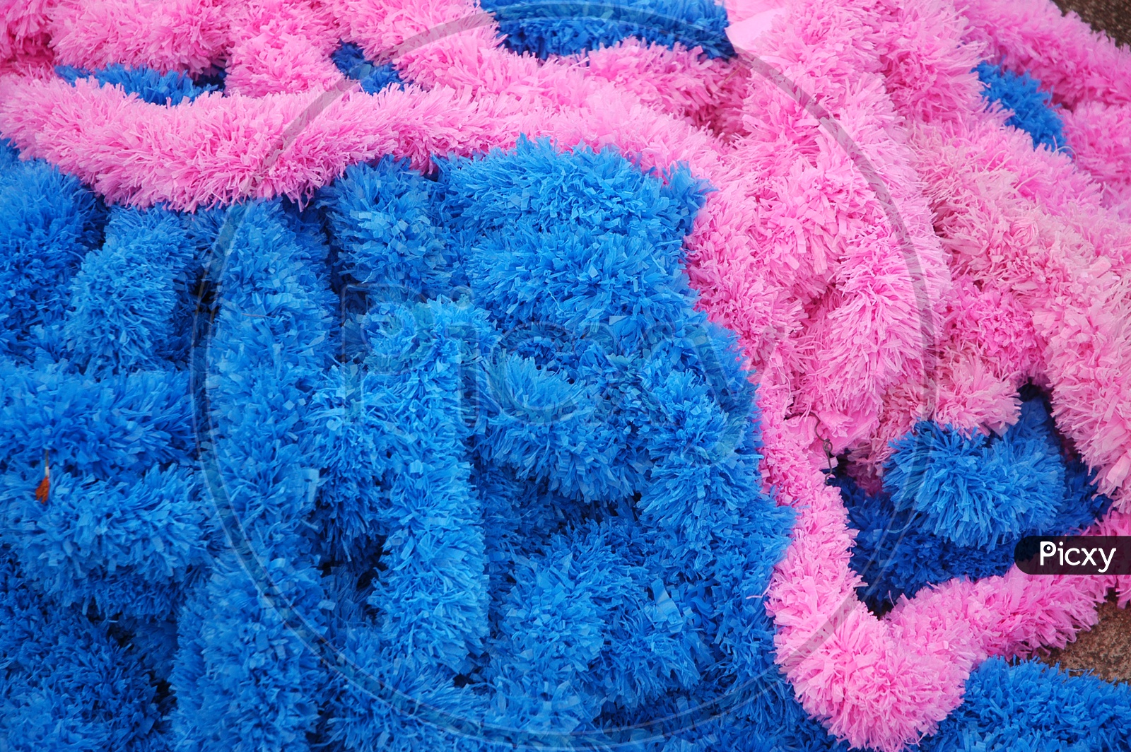 Blue and pink colour decorative floral design