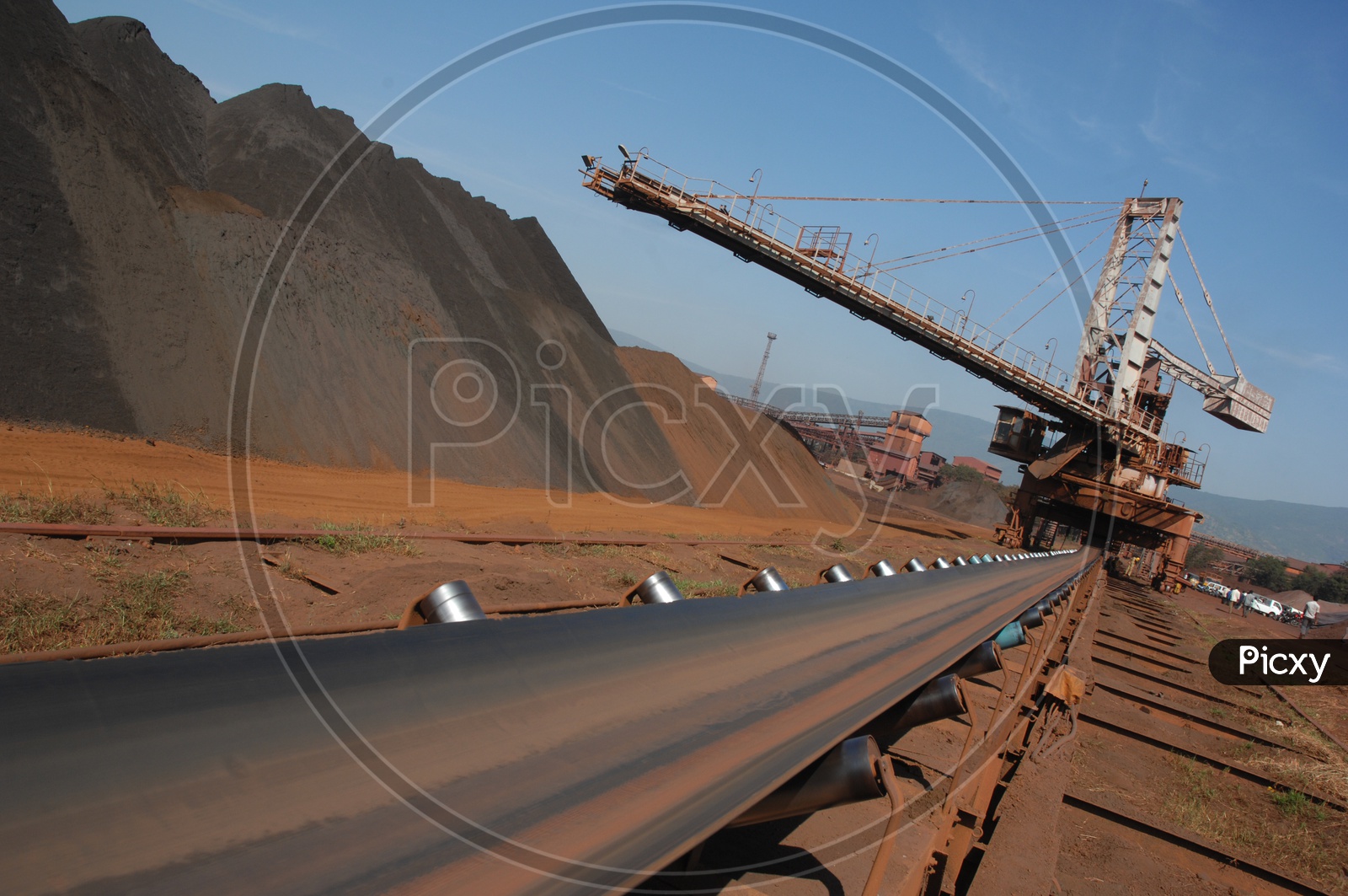 Crane working in Iron ore Mining