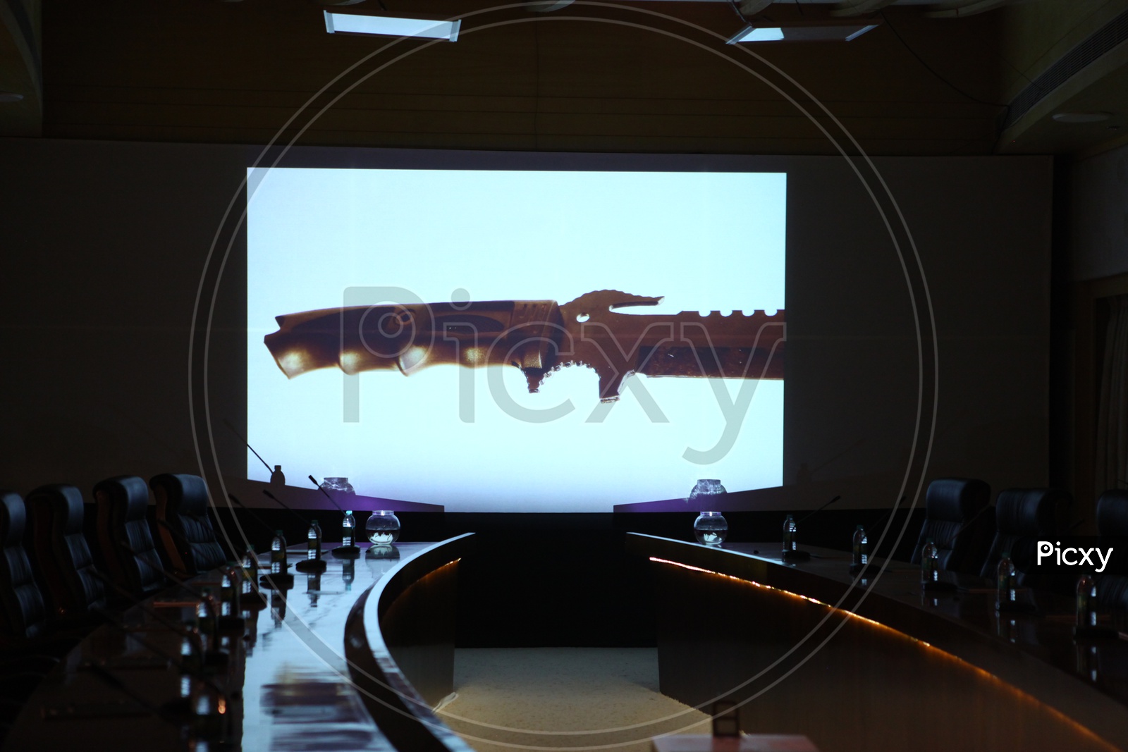 Projector display in a conference hall
