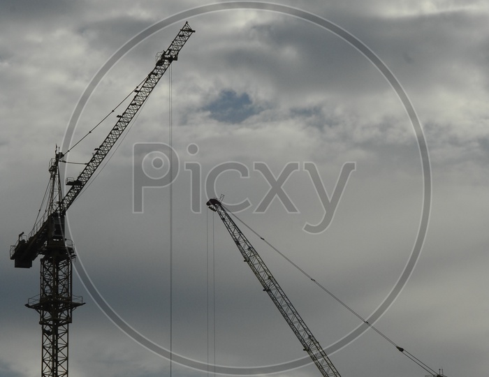 Tower Crane at a Construction of a building