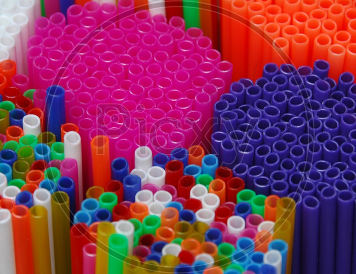 Bunch of multi colour straws