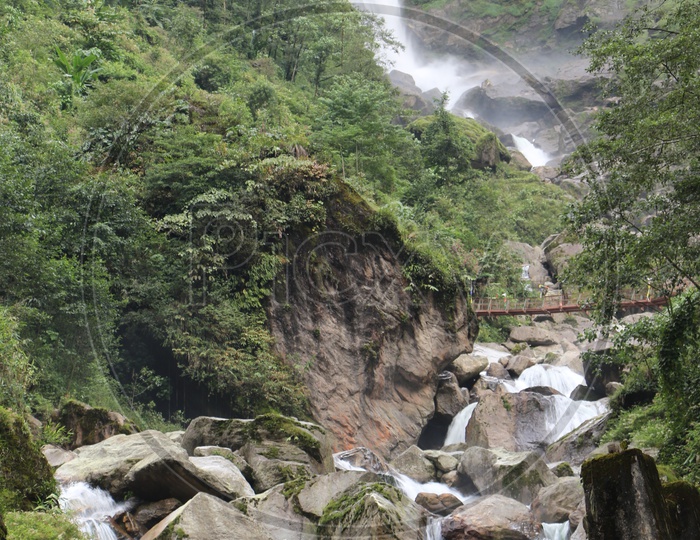 Waterfalls in the mountains of Sikkim
