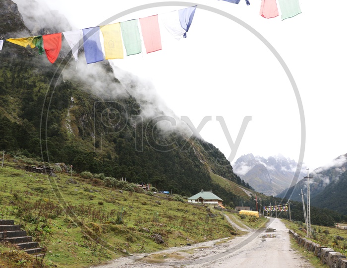 Roadways of Sikkim with beautiful mountains in the background