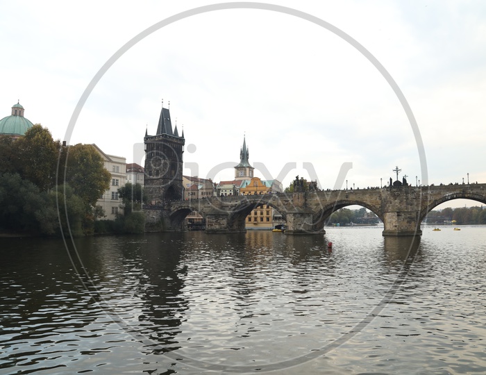 River water by the Prague Bridge