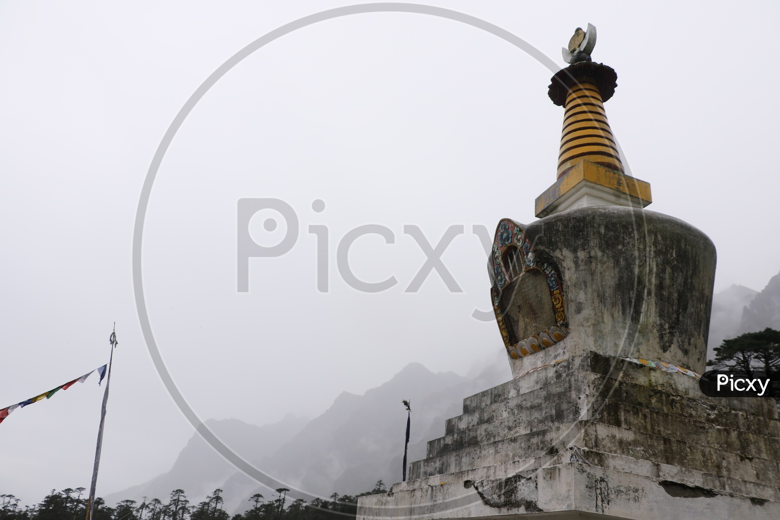 Buddhist Stupa in the mountains of Sikkim