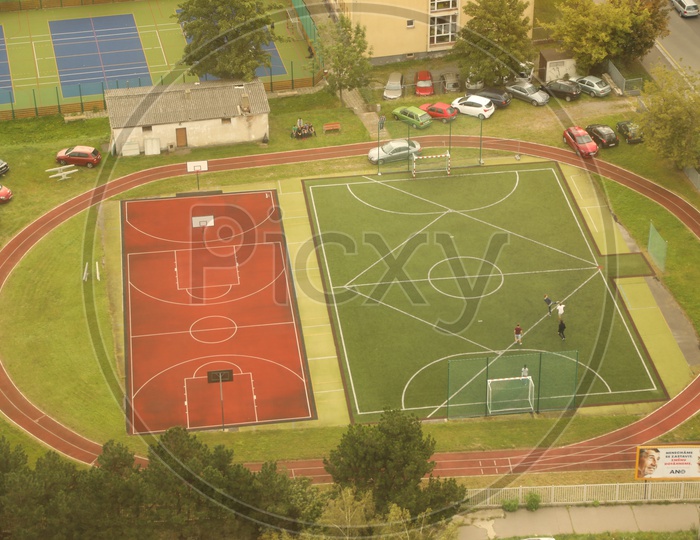Basketball and Football playground