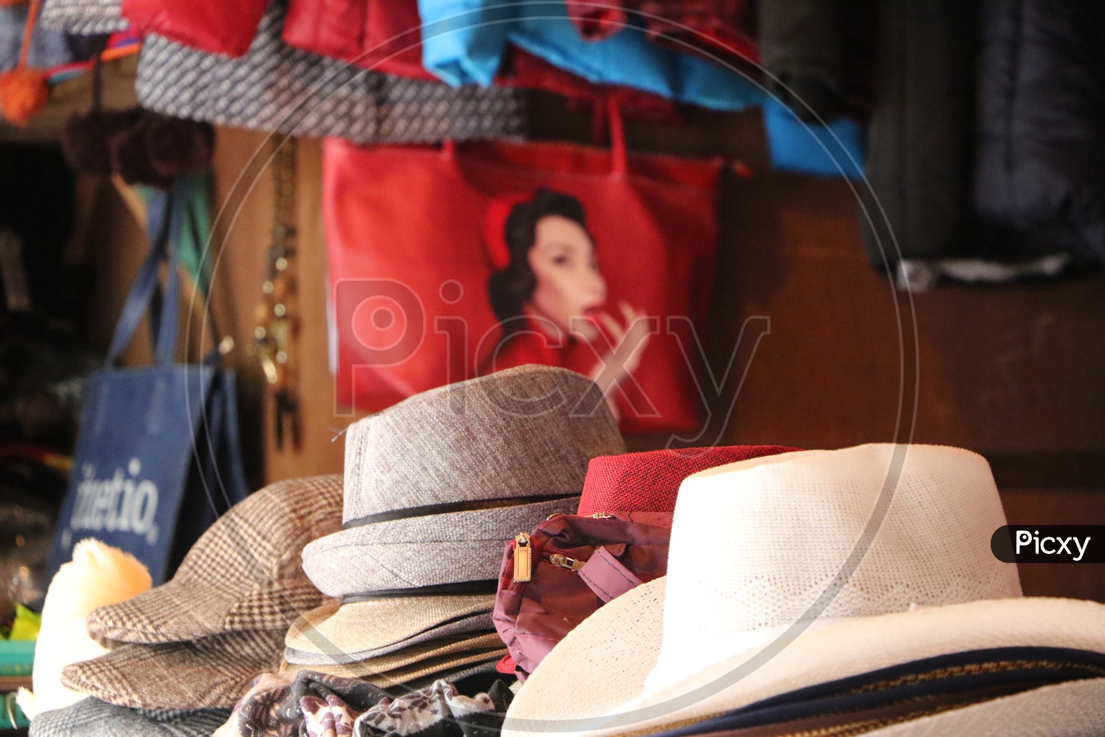 hats in a shop