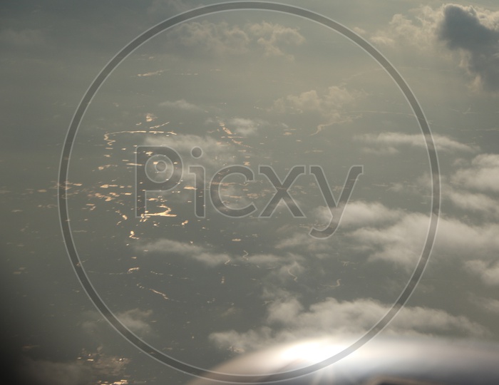 beautiful clouds captured from flight window