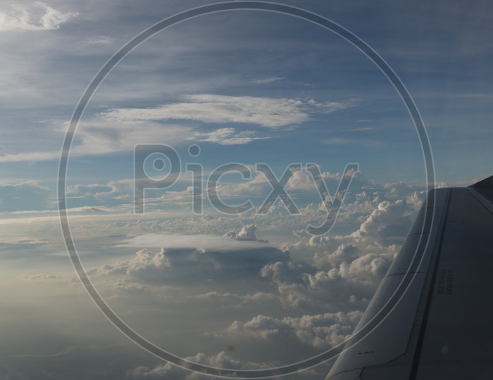beautiful clouds captured from flight window