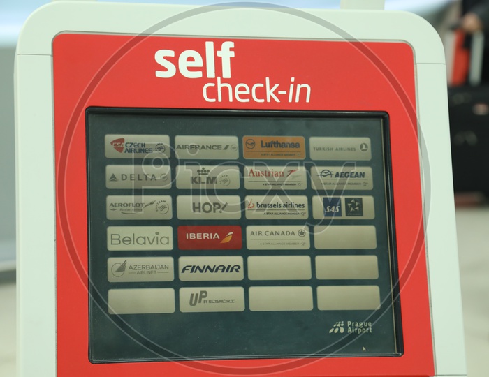 Self Check-in Machine in  Vaclav Havel Airport