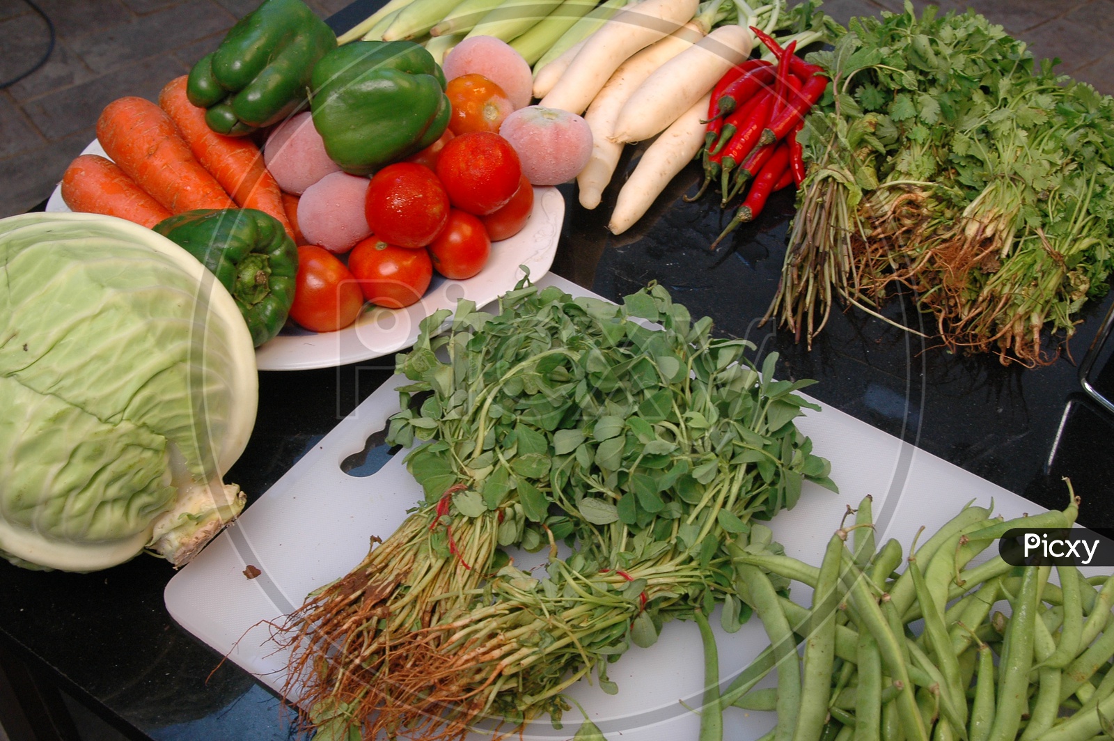 Photograph of fresh vegetables