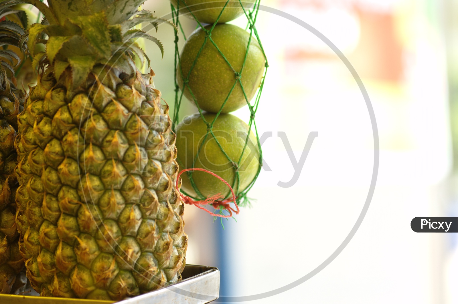 Close up shot of Pineapple and Orange fruit