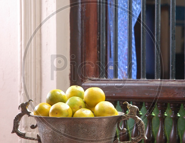 Citrus Fruit or Sweet Lemon in a Bowl
