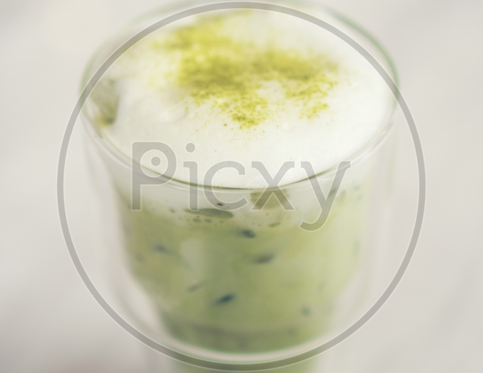 Cool Green Tea With Whipped Cream