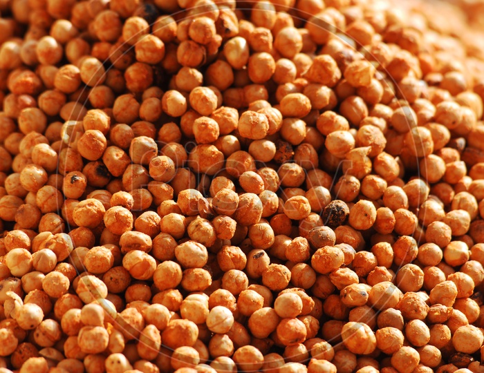 Roasted Batani or Roasted Peas Pile At a Street vendor Stall Closeup