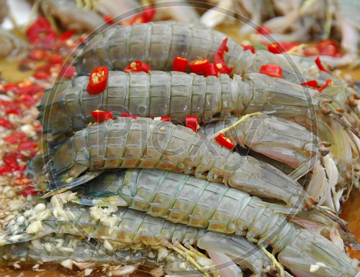 Lobster or King Prawn pile up