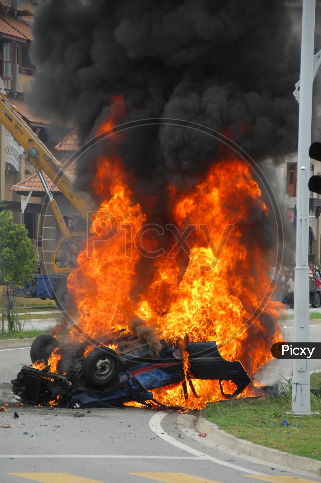 Behind the scenes of  Car blast scene for a movie