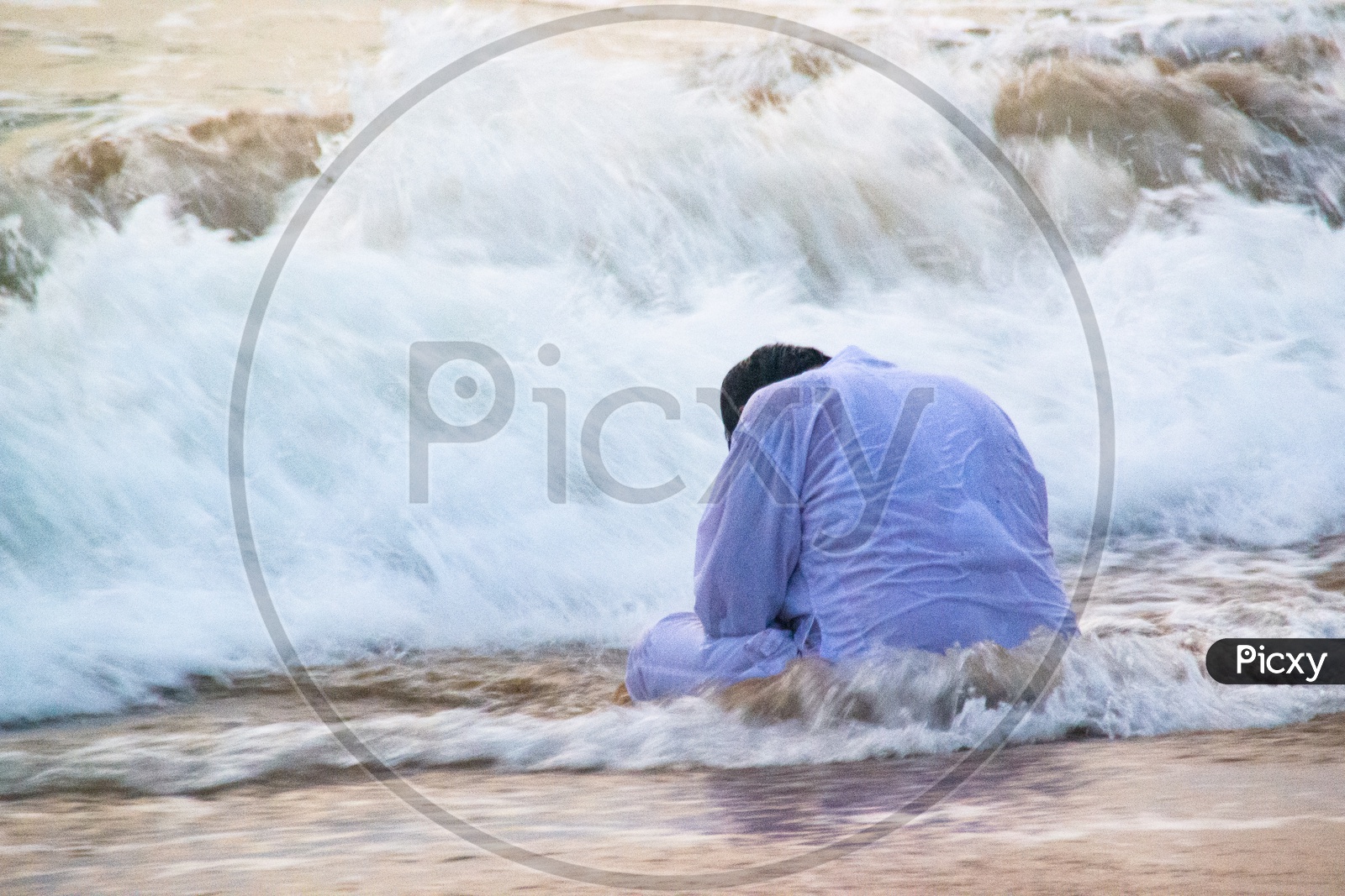 Man bathing at beach