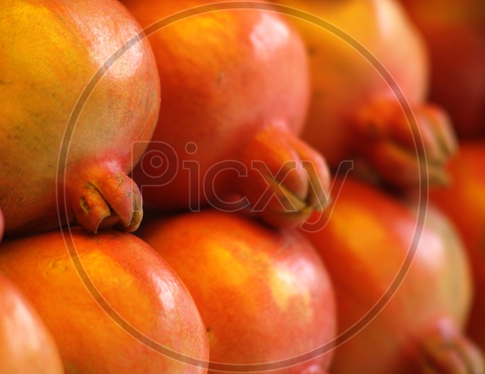 Close up shot of Pomegranate fruit
