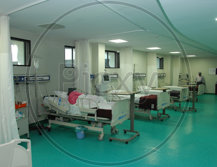 Patients recovery beds in Hospital