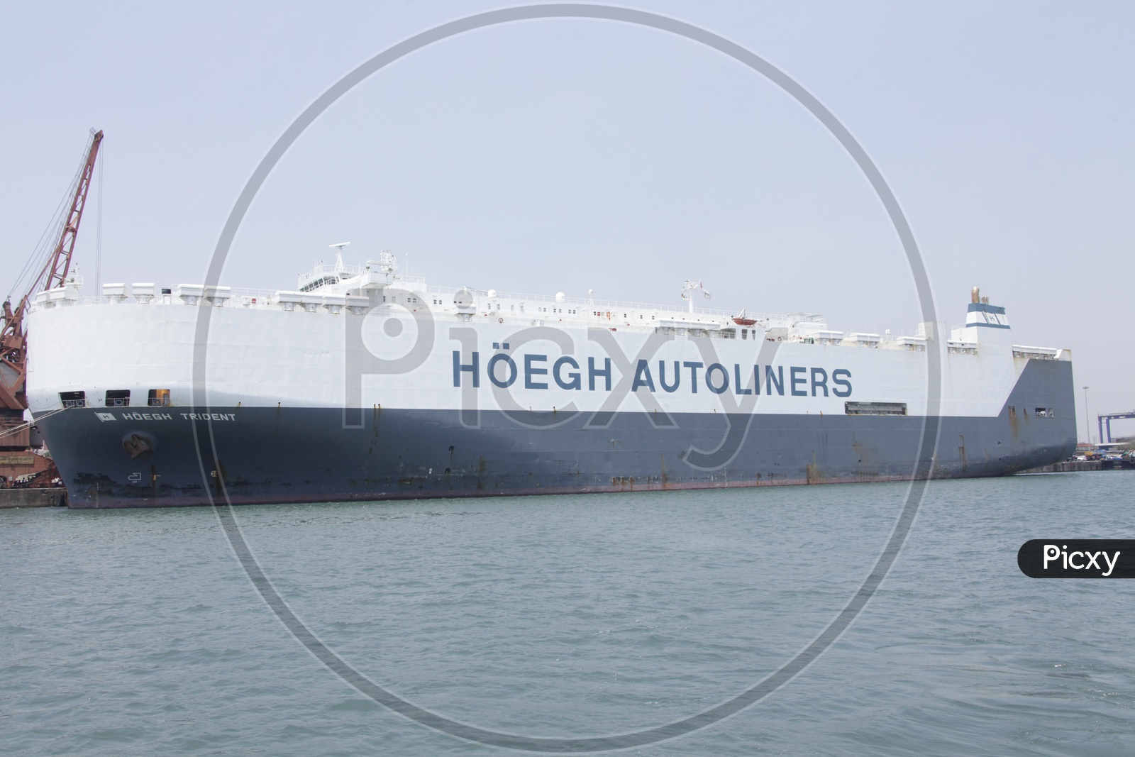 Hoegh Autoliners Ship Anchored  In port