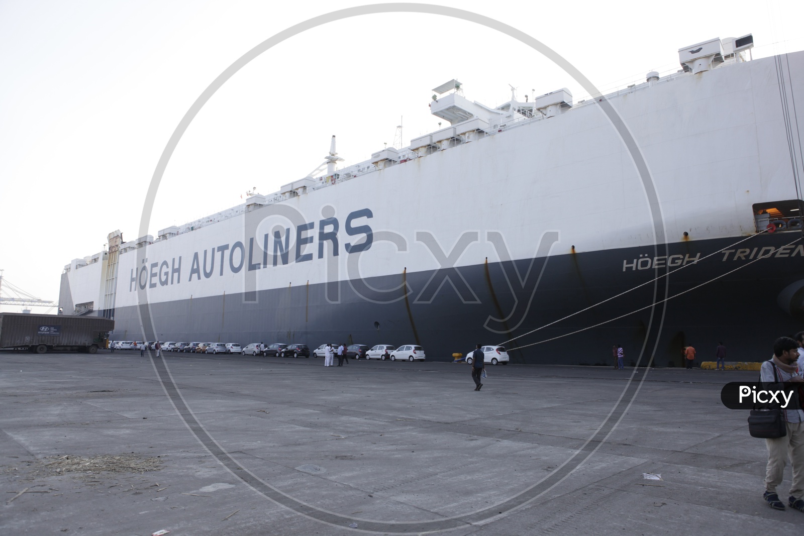 Hoegh Autoliners container ship alongside the port
