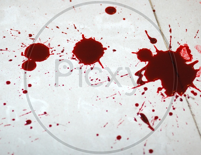 Blood stains on white background - Movie scene