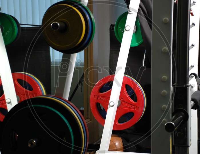 Fitness and strengthening equipment in the gym - Weight plates