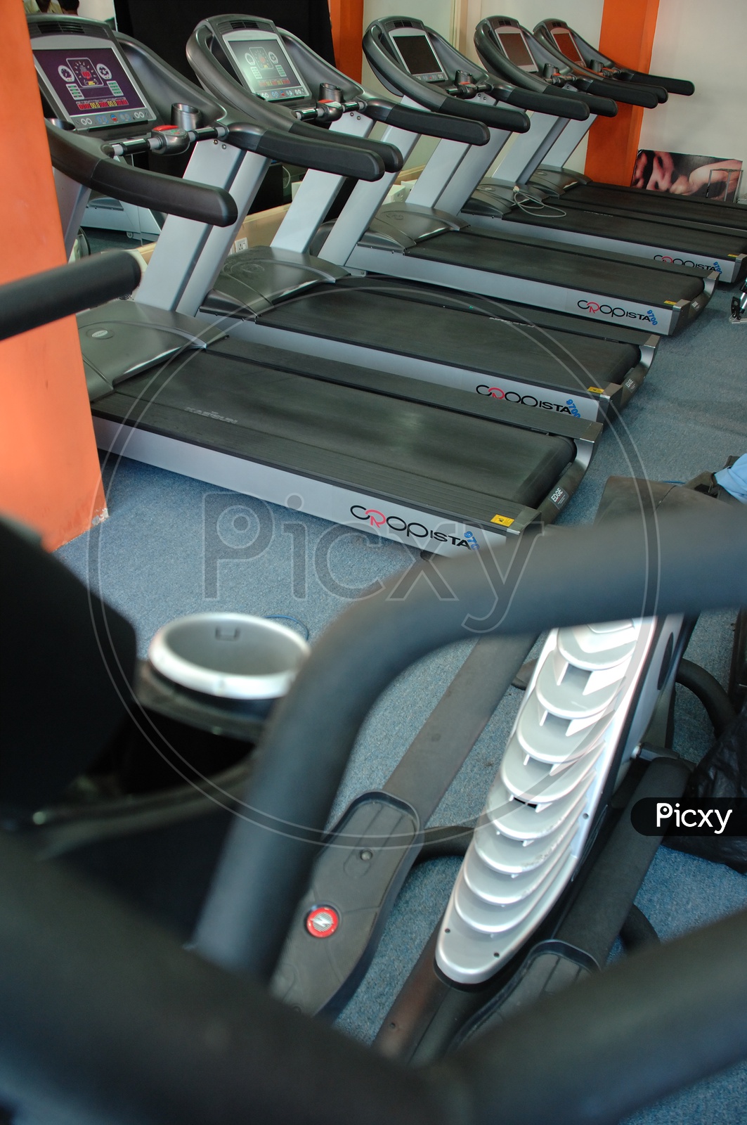 Fitness and strengthening equipment in the gym - Treadmills