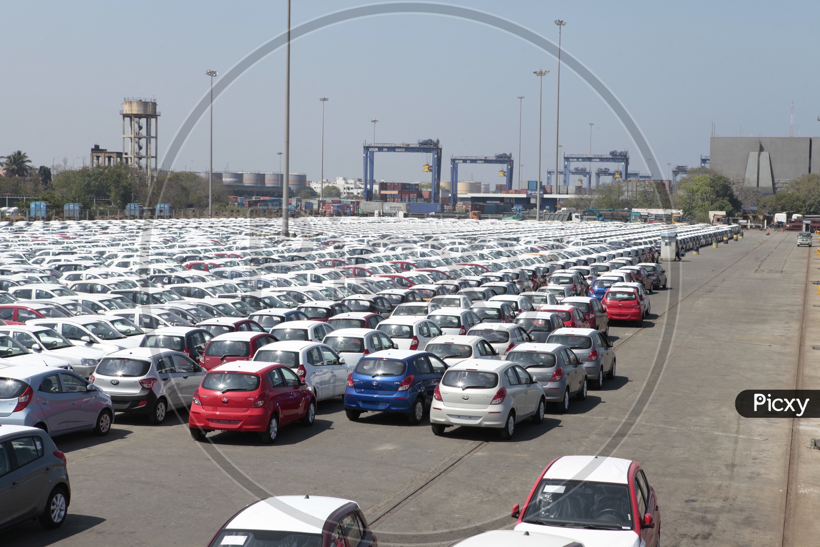 Hyundai brand new cars imported by the port area