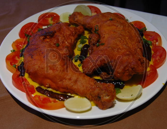 Chicken Leg Pieces Fried With Indian Spices