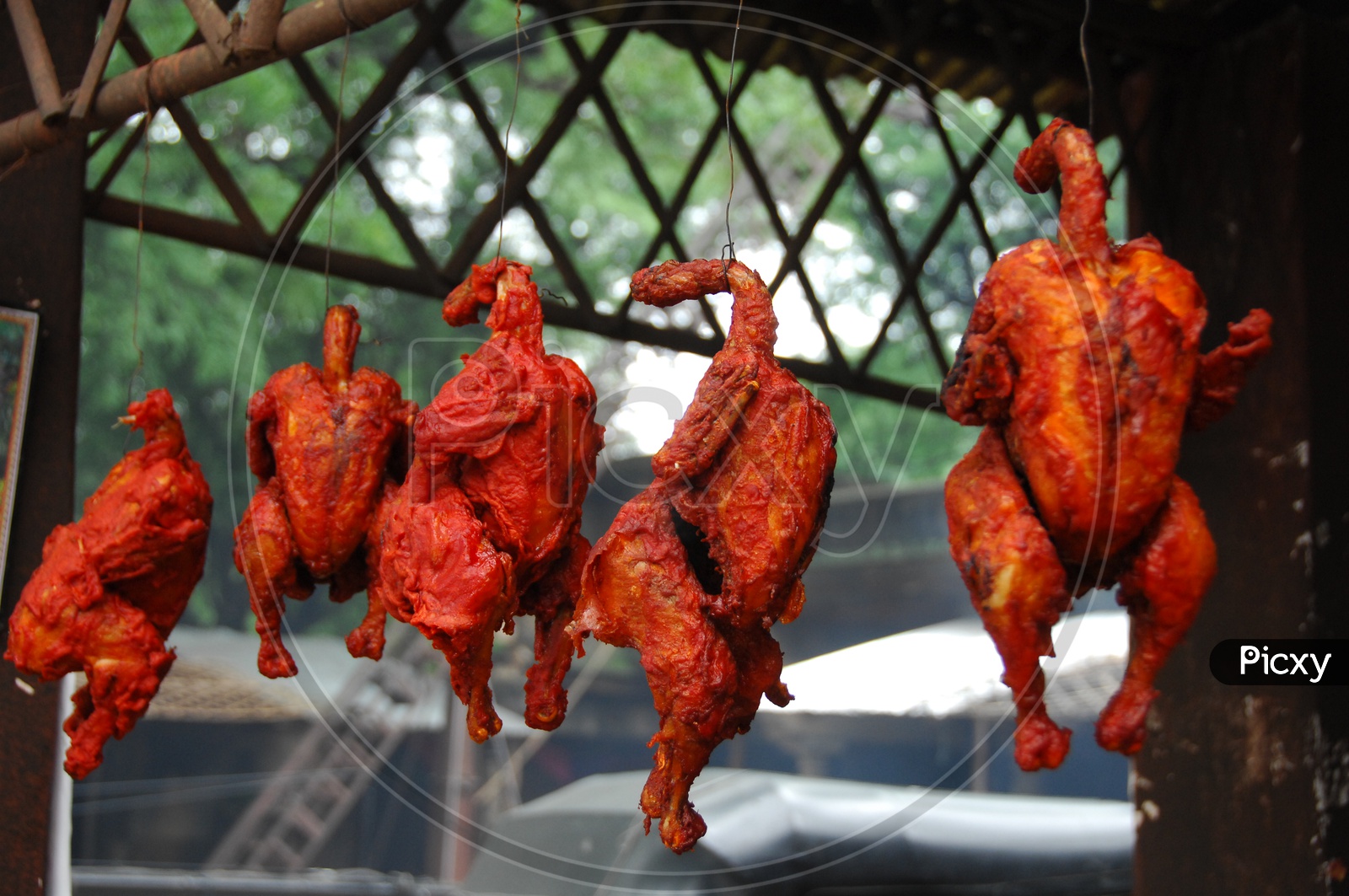 Roasted chicken in a dhaba