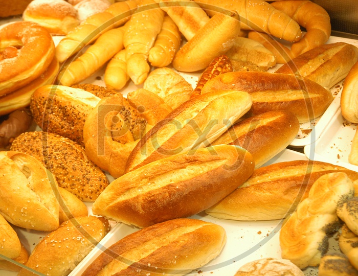 Several types of french breads
