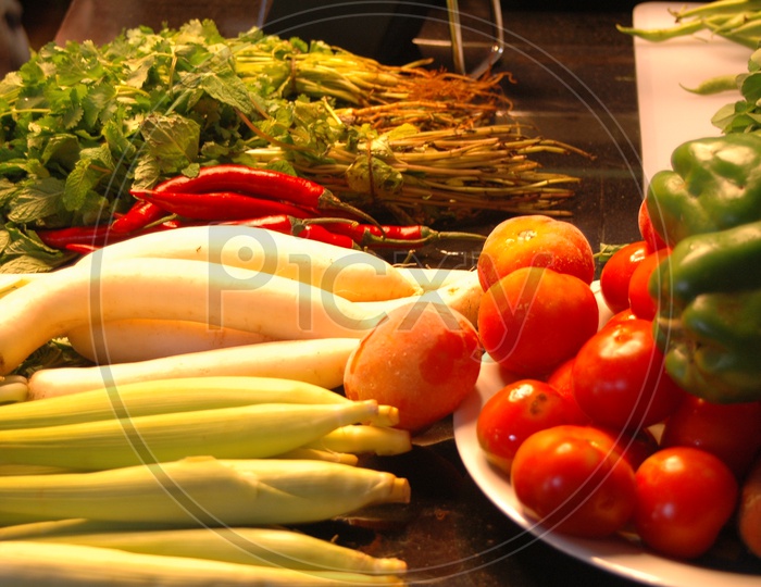 Various types of vegetables
