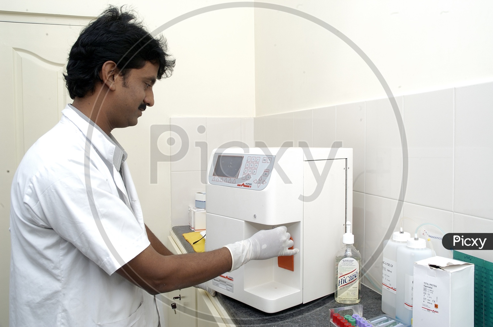 Blood Test Lab With Technicians